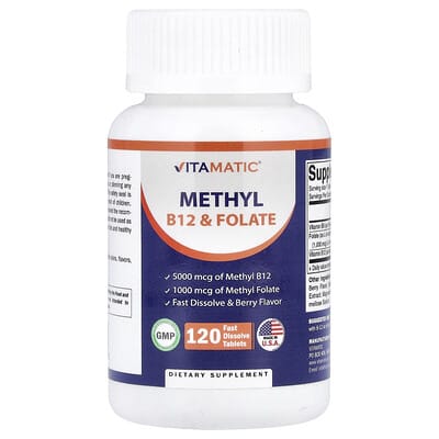 Methyl B12 & Folate, Berry, 120 таблеток