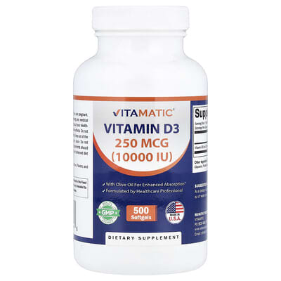 Витамин D3 Vitamatic 250 mcg 500 мягких капсул