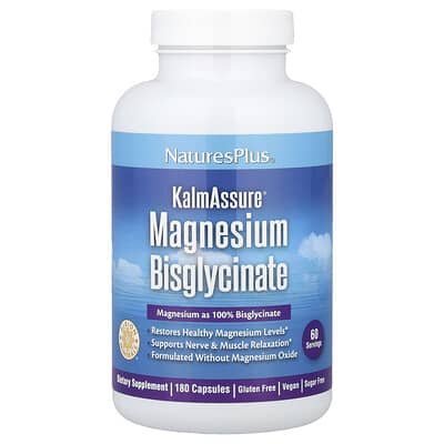 NaturesPlus KalmAssure® Магний бисглицинат, 180 капсул (70 мг на капсулу)