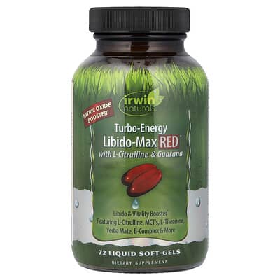 Turbo-Energy, Libido-Max RED™ с L-цитруллином и гуараной, 72 жидкие мягкие капсулы