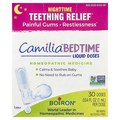 Boiron Camilia Жидкие дозы перед сном, 1 месяц+, 30 доз, 0.034 fl oz (1 ml) каждая