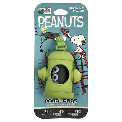 Peanuts® диспенсер для пакетиков зеленый Snoopy 1 шт. 15 пакетиков