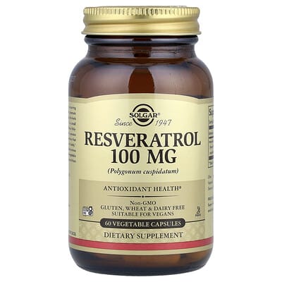 Resveratrol, 100 mg, 60 вегетарианских капсул