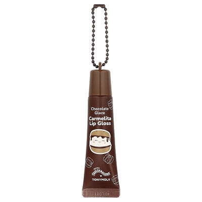 Блеск для губ Original Squishmallows™, Carmelita Key Chain Lip Gloss, Chocolate Glaze, 0.38 oz (11 g)