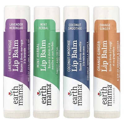 Lip Balm, Quadruplets, 4 Pack, 0.15 oz (4 ml) Each