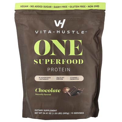 Протеиновый суперфуд VitaHustle, Chocolate, 1.53 lbs (692 g)