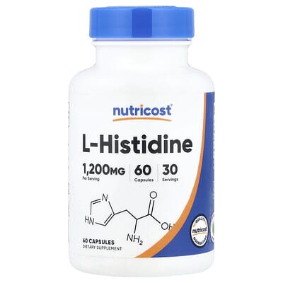 L-Histidine, 60 капсул (600 mg на капсулу)