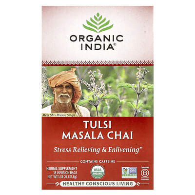 Organic India чай Tulsi Masala Chai, 18 пакетиков, 1.33 oz (37.8 g)