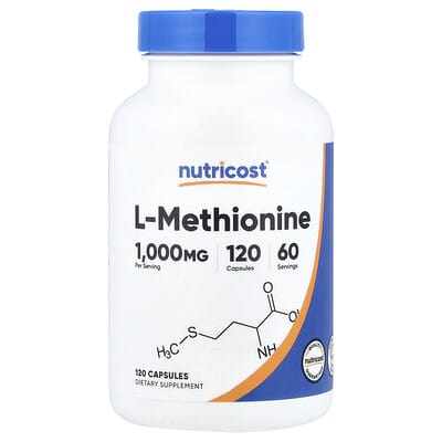 Nutricost L-Methionine, 120 капсул (500 mg на капсулу)