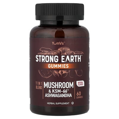 Strong Earth™ Gummies, Mushroom & KSM-66® Ashwagandha, 60 шт
