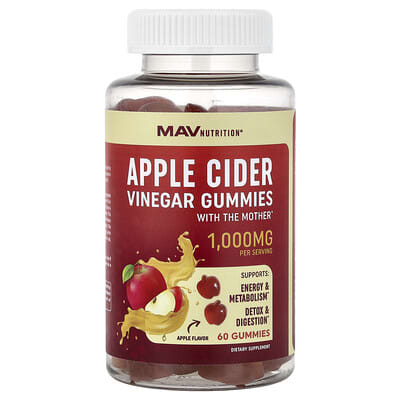 Apple Cider Vinegar Gummies with the Mother, Apple, 60 Gummies