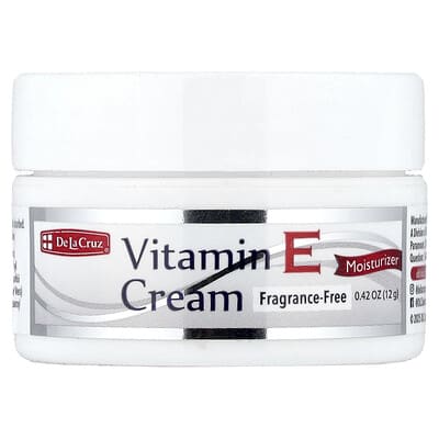De La Cruz Vitamin E Cream, Fragrance-Free, 0.42 oz (12 g) крем с витамином E, без отдушек