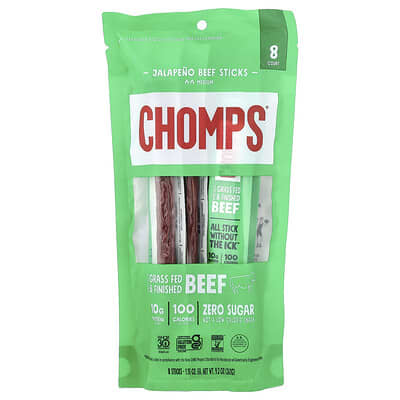 Мясные палочки Jalapeno Beef Stick, Medium, 8 шт, 1.15 oz (32 g) каждая