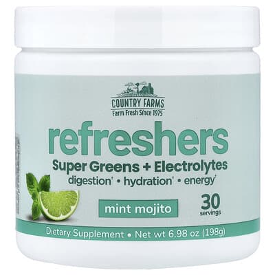 Добавка Refreshers Super Greens + Electrolytes, Mint Mojito, 6.98 oz (198 g)