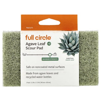 Agave Leaf Scour Pad, Maximum Strength, 3 Pack