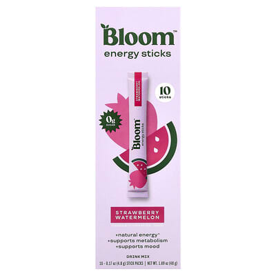 Энергетические стики Strawberry Watermelon, 10 упаковок по 0.17 oz (4.8 g)