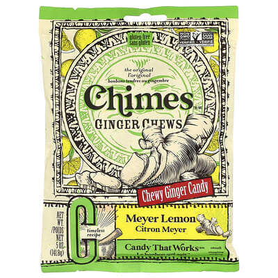 Желейные конфеты Ginger Chews, лимон Майера, 5 oz (141.8 g)
