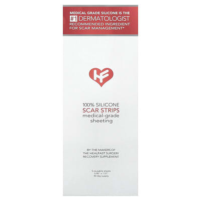 100% Silicone Scar Strips, 5 Reusable Sheets