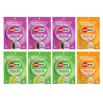 FastChews®, Chewable Electrolytes, Multi-Flavor Pack, 8 Packets