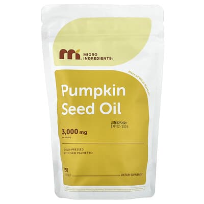 Масло тыквенных семечек с пальмой Saw Palmetto, 150 мягких капсул