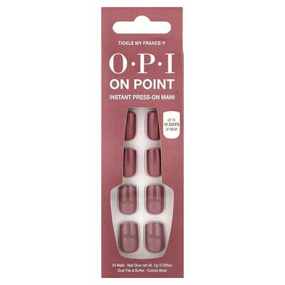 On Point, Instant Press-On Mani, Short Length, Tickle My France-Y, 27 Piece Kit