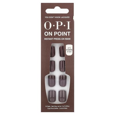On Point, Instant Press-On Mani, Short Length, You Don't Know Jacques!, 27 Piece Kit