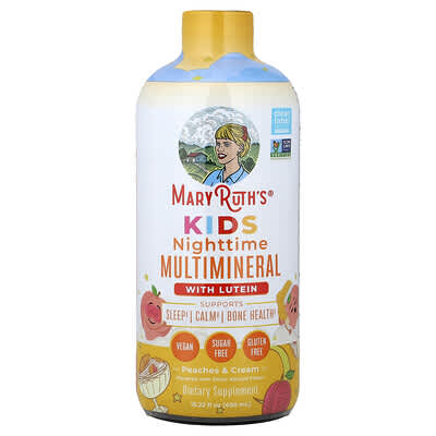 Детский ночной мультивитаминный комплекс с лютеином, персик и сливки, 450 ml