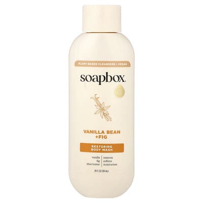 Soapbox гель для душа, Vanilla Bean + Fig, 20 fl oz (591 ml)