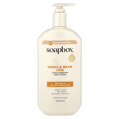 Soapbox Ультраувлажняющий лосьон для тела, Vanilla Bean + Fig, 16 fl oz (473 ml)