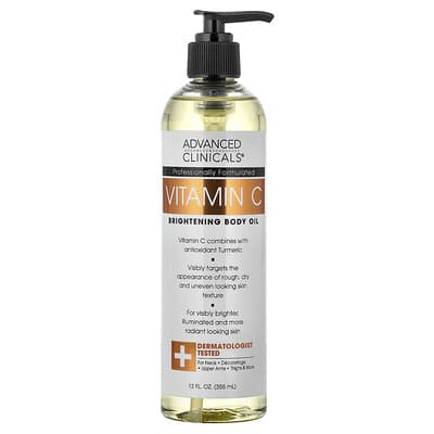 Advanced Clinicals Масло для тела с витамином C, осветляющее, 12 fl oz (355 ml)