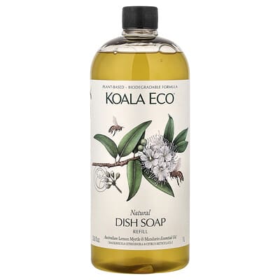 Natural Dish Soap, Refill, Australian Lemon Myrtle & Mandarin Essential Oil, 33.8 fl oz (1 l)