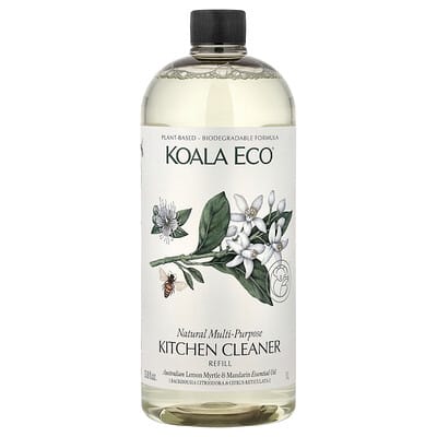 Natural Multi-Purpose Kitchen Cleaner, Refill, Australian Lemon Myrtle & Mandarin Essential Oil, 33.8 fl oz (1 l)