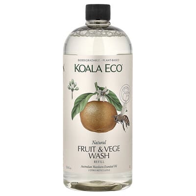 Koala Eco средство для мытья овощей и фруктов, Refill, Australian Mandarin, 33.8 fl oz (1 l)