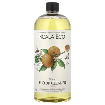 Natural Floor Cleaner, Refill, Australian Mandarin & Peppermint Essential Oil, 33.8 fl oz (1 l)