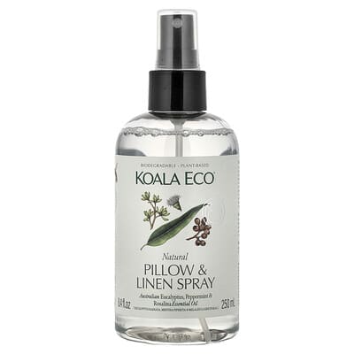 Koala Eco Натуральный спрей для подушек и белья с эфирным маслом австралийского эвкалипта, перечной мяты и розалины, 8.4 fl oz (250 ml)