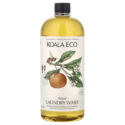 Koala Eco Natural средство для стирки, австралийский мандарин и перечная мята, 33.8 fl oz (1 l)