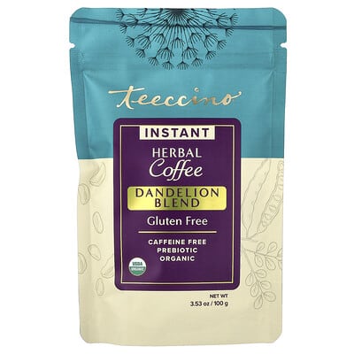 Мгновенный травяной кофе Teeccino, Dandelion Blend, Caffeine Free, 3.53 oz (100 g)