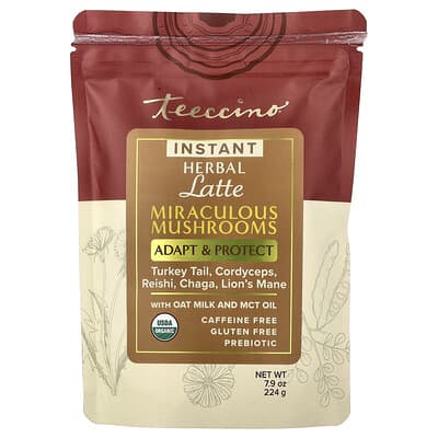 Instant Herbal Latte, Miraculous Mushrooms, Caffeine Free, 7.9 oz (224 g)