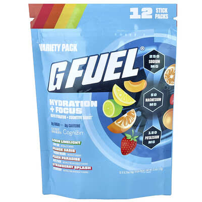 Электролитный напиток G FUEL Hydration + Focus Variety Pack 12 Stick Packs 0.21 oz (6 g) Each