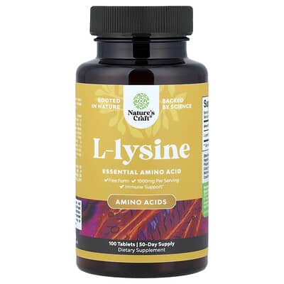 L-lysine Nature's Craft, 100 таблеток (500 mg per Tablet)