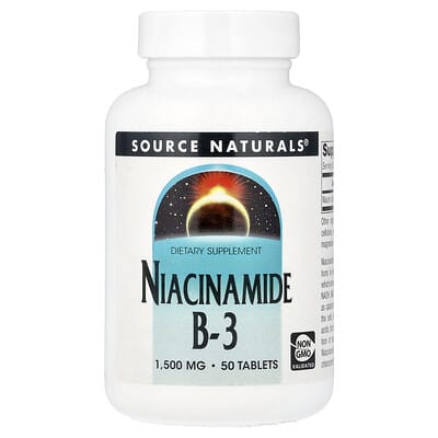 Niacinamide B-3, 1,500 mg, 50 таблеток