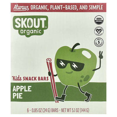 Детский Snack Bars, Apple Pie, 6 Bars, 0.85 oz (24 g) Each