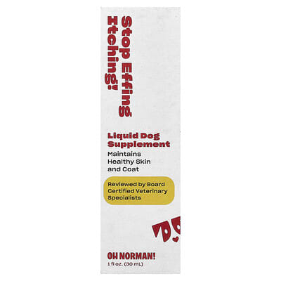 Oh Norman жидкая добавка для собак Stop Itching!, 1 fl oz (30 m)
