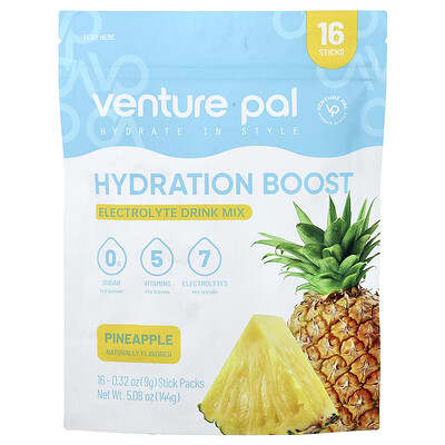 Электролитный напиток Venture Pal, ананас, 16 стиков, 0.32 oz (9 g) каждый