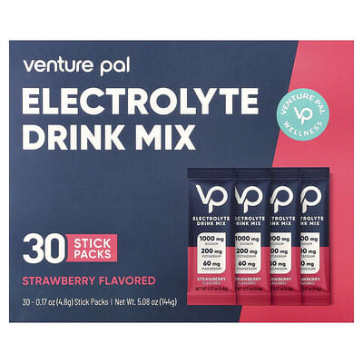 Электролитный напиток, клубника, 30 Stick Packs, 0.17 oz (4.8 g) каждый