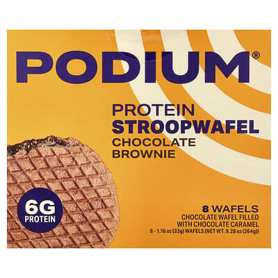 Protein Stroopwafel, Chocolate Brownie, 8 Wafels, 1.16 oz (33 g) Each