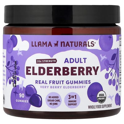 Adult Elderberry, Real Fruit Gummies, Very Berry Elderberry, 90 Gummies