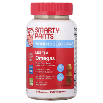 SmartyPants Женские жевательные витамины Zero Sugar Multi & Omegas Orange 90 Gummies