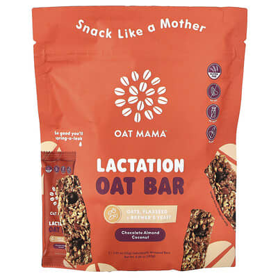Lactation Oat Bar, Chocolate Almond Coconut, 5 Bars, 1.27 oz (35 g) Each