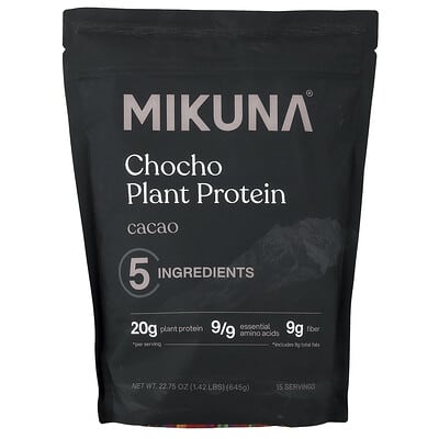 Растительный протеиновый порошок Chocho, Cacao, 1.42 lbs (645 g)